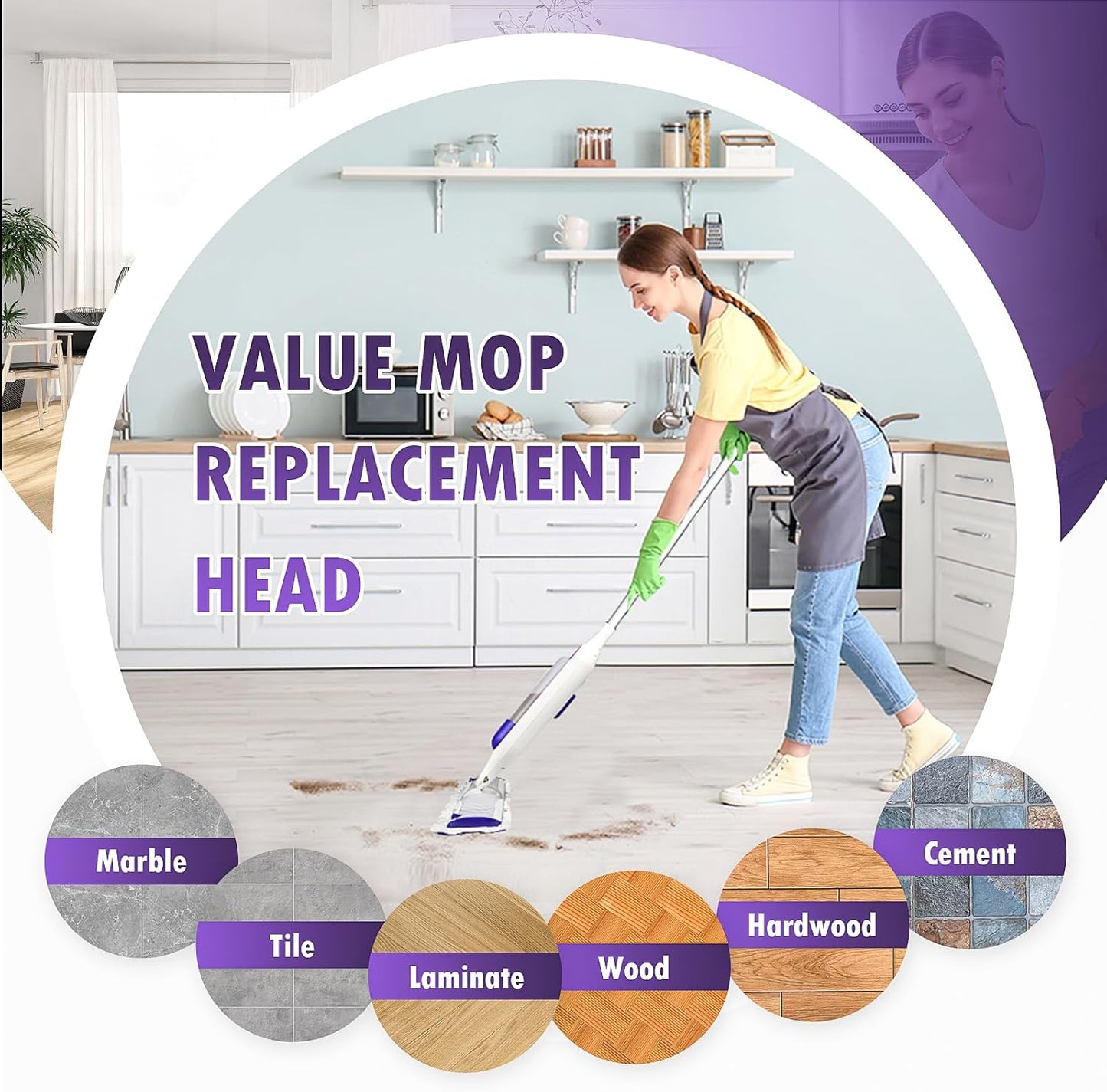 Skiennix 12 Pack Power Mop Refills - Thickened Unscented Pads for Swiffer Power Mop