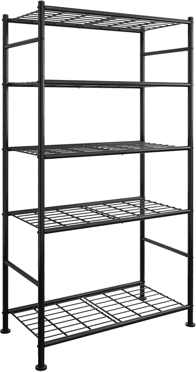 Sakugi Storage Shelves - Heavy Duty 5-Tier Shelf Organizer for Garage, Kitchen & Pantry | 33"W x 12.6"D x 72"H, Black