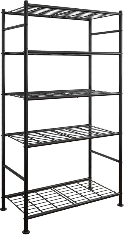 Sakugi Storage Shelves - Heavy Duty 5-Tier Shelf Organizer for Garage, Kitchen & Pantry | 33"W x 12.6"D x 72"H, Black