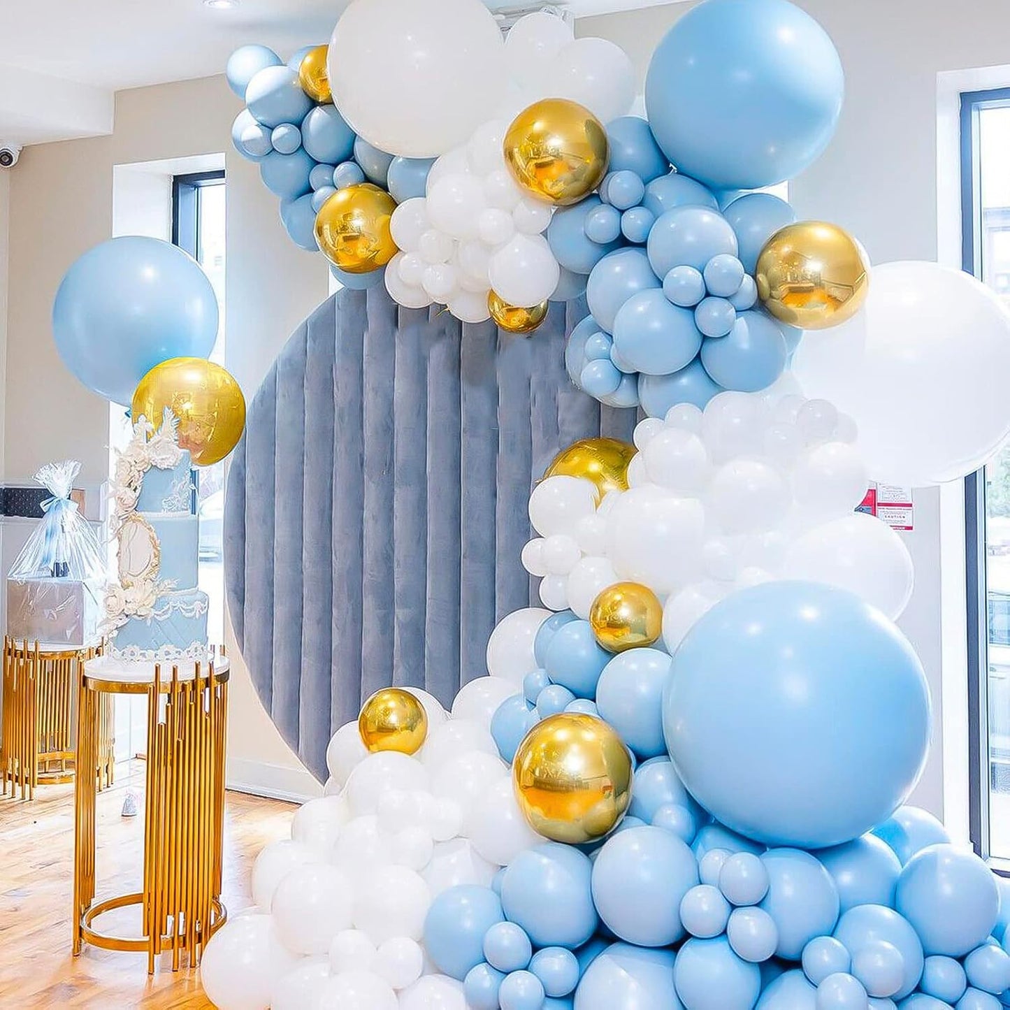 RUBFAC Pastel Blue Balloons - 116-Piece Set in Various Sizes for Garland & Arch Decor - Perfect for Birthday, Baby Shower, Gender Reveal & Wedding Parties