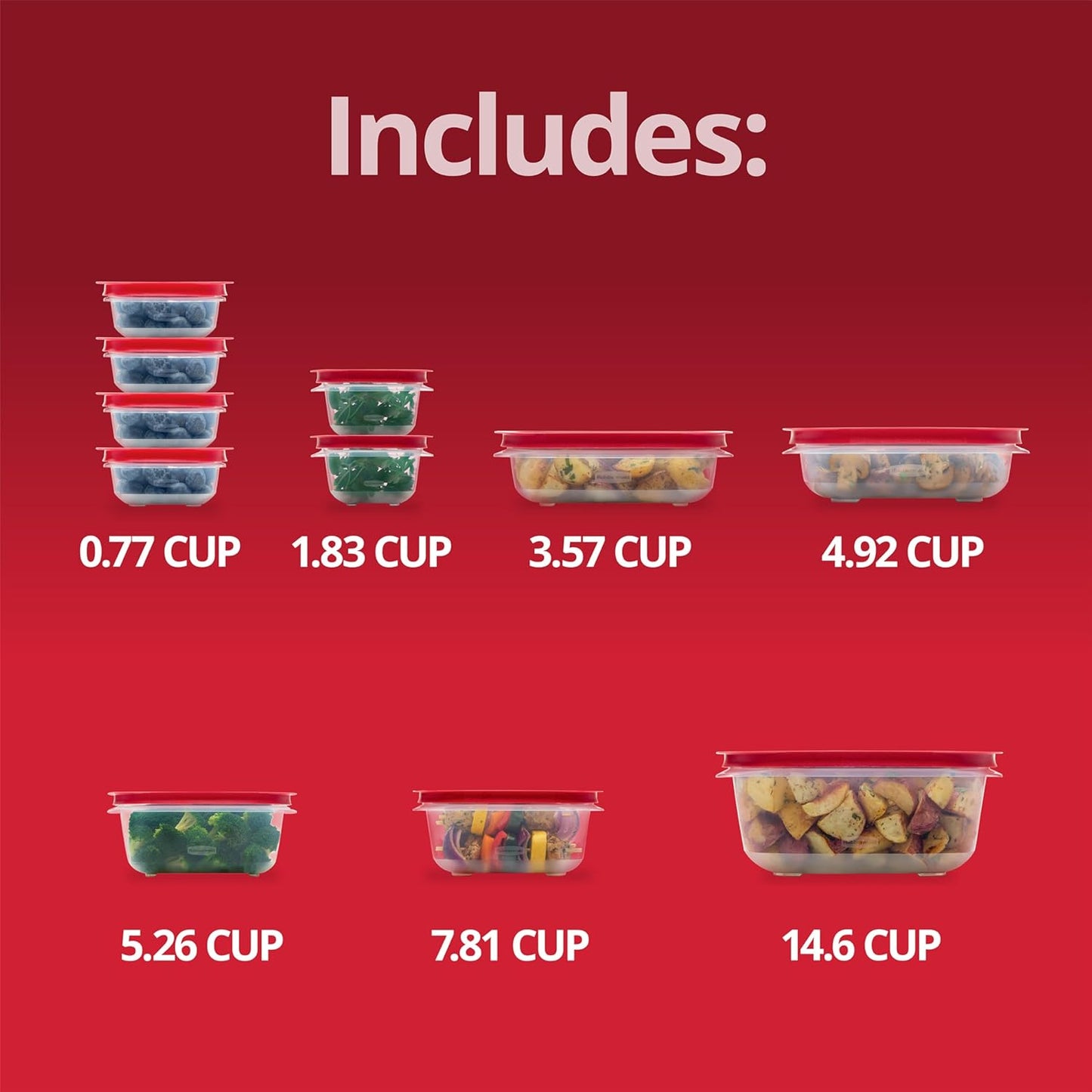 Rubbermaid EasyStore Food Storage Containers - 22-Piece Rectangle & Square Set with Lids