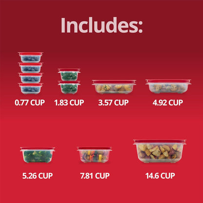 Rubbermaid EasyStore Food Storage Containers - 22-Piece Rectangle & Square Set with Lids