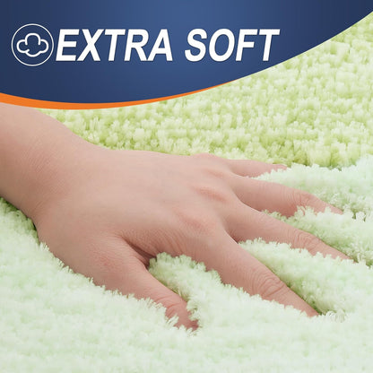 OLANLY Bathroom Rug Mat - Extra Soft Microfiber Non-Slip Bath Carpet | 30x20, Light Green