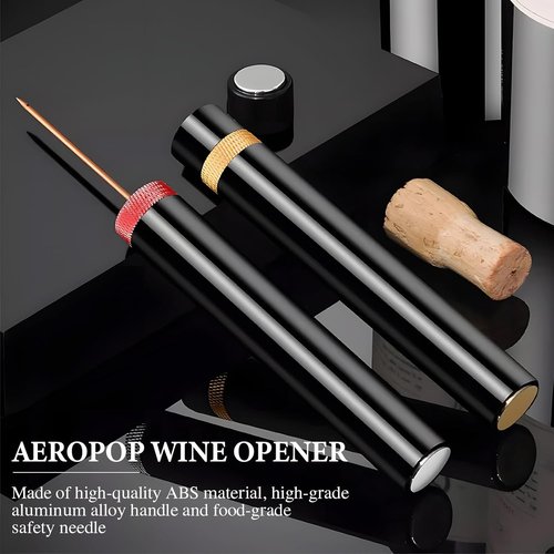 2pcs Arropop Wine Opener, Travel Portable Pocket Air Pressure Pump Bottle Open for Home Restaurant Party (Golden+Red)