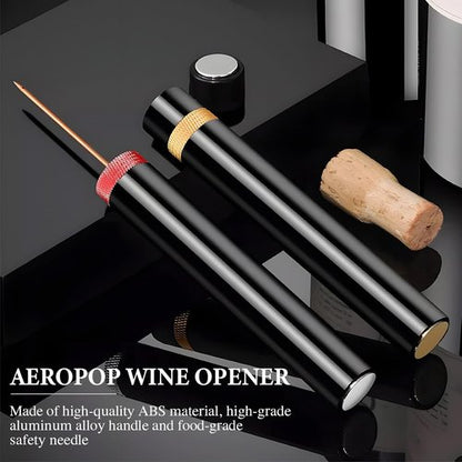 2PCS Aeropop Wine Opener, Needle Type Wines Bottle Openers, Travel Portable Pocket Air Pressure Pump Wine Bottle Opener for Home, Restaurant, Party