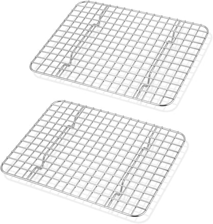 TeamFar Mini Cooling Rack Set of 2 - Stainless Steel Baking Racks for Toaster Ovens | 8.75’’ x 6.25’’