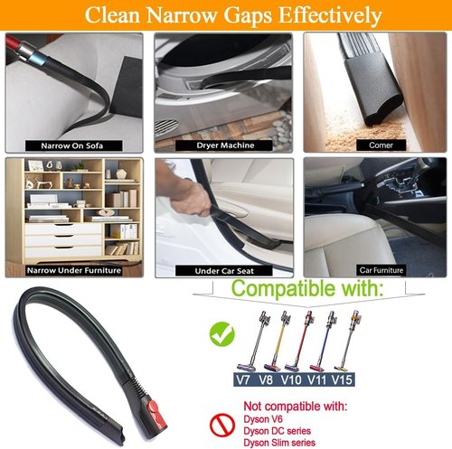 Dyson Dryer Vent Cleaner Kit - 2-Piece Lint Brush & Vacuum Hose Attachment for V7, V8, V10, V11, V15