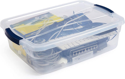 Rubbermaid Cleverstore 17 Qt Clear Storage Bins - Stackable, BPA-Free, 6-Pack, Made in USA