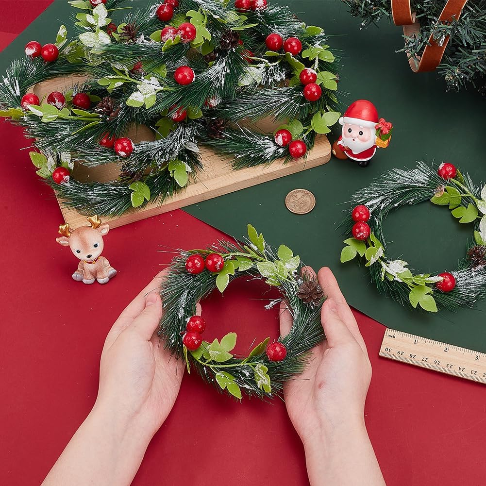 Regine Switzerland Christmas Candle Rings - 10 Pcs Artificial Norfolk Pine Wreaths for Festive Decor