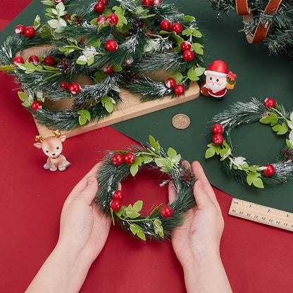 Regine Switzerland Christmas Candle Rings - 10 Pcs Artificial Norfolk Pine Wreaths for Festive Decor