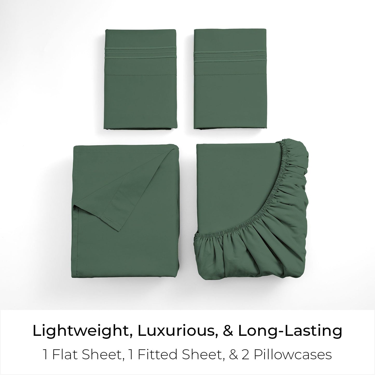 Mellanni King Sheets Set - 4 PC Iconic Collection Bedding - Hotel Luxury, Extra Soft, Cooling Bed Sheets - Wrinkle, Fade, Stain Resistant (King, Emerald Green)