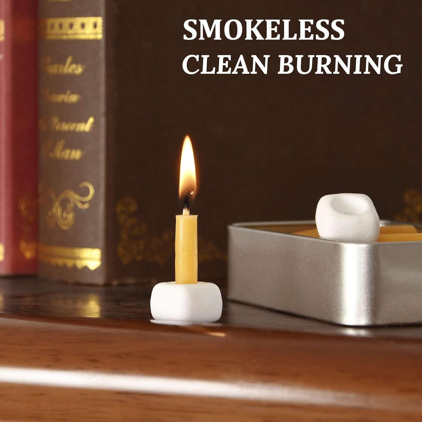 Skiennix Mini Candles Set - 40Pcs 2.6 Inch Beeswax Taper Candles | Smokeless & Dripless for Meditation & Home Decor - Yellow
