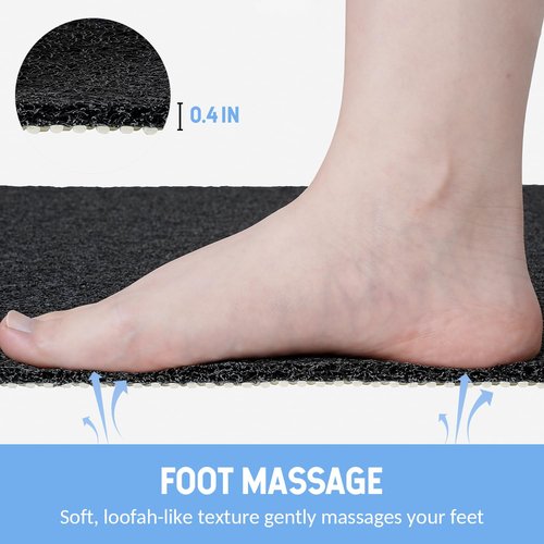 Hargiis Non-Slip Bathtub Mat, Anti Slip Shower Mat, Fast Drying Bathtub Mats, Foot Scrubber Mat, Anti Slip Mat for Tub, Floor, Bathroom, Kitchen, Home, Hotel (Black 32"×17")