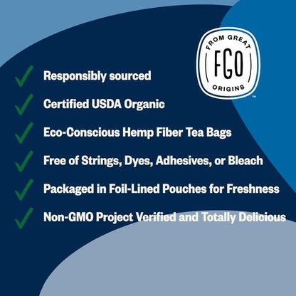 FGO Organic Black Tea, 100 Count, Eco-Conscious Tea Bags, Caffeinated, Resealable Bag, Packaging May Vary (Pack of 1)