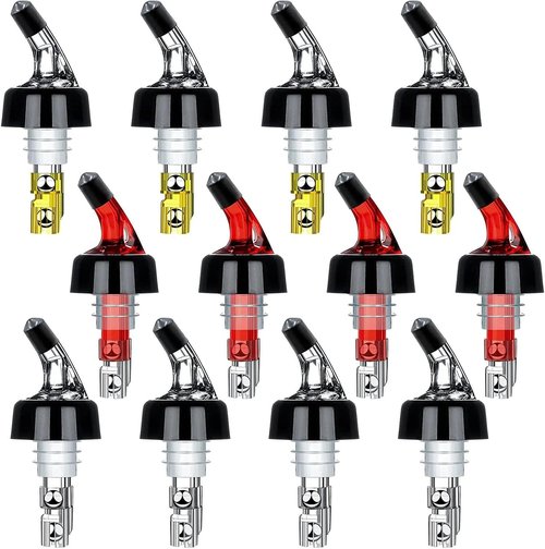 Automatic Measured Bottle Pourer - Quick Shot Spirit Measure Pourer Drinks Wine Cocktail Dispenser Home Bar Tools - 1oz/30ml (12 pack)