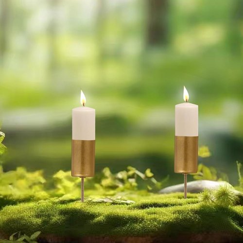 Cabilock Christmas Candle Holder Stake Set - 6 Metal Taper Holders for Table Centerpiece | Wedding & Party Decor