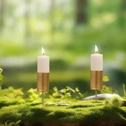 Cabilock Christmas Candle Holder Stake Set - 6 Metal Taper Holders for Table Centerpiece | Wedding & Party Decor