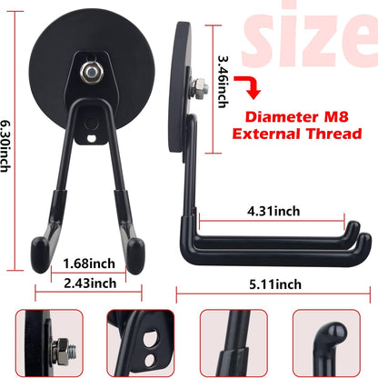 ULIBERMAGNET Heavy-Duty Magnetic Hooks - Strong 3.46-Inch Hooks for Tools & Garden Equipment | 2-Pack Black