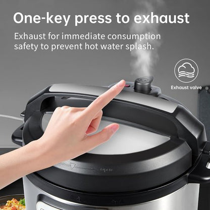 KINGBULL 12-in-1 Electric Pressure Cooker - Multi-Use Non-Stick Pot with LED Screen (8QT)
