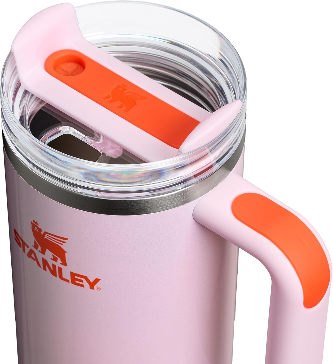 Stanley Quencher H2.0 Tumbler - 30 oz Insulated Stainless Steel Cup with Handle & Straw | BPA-Free Rose Petal Shimmer