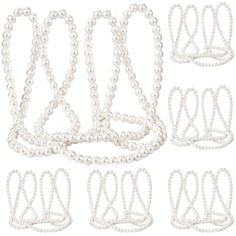 6 Pack 72ft Pearl Garland for Christmas Tree Decor – 12mm Beads, Large Pearl Strand