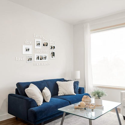 Jerry & Maggie - Photo Frame | Plaque College Frame - White Wall Decoration Combination - Bronze PVC Picture Frame Selfie Gallery Collage With Full Size Hanging Template & Wall Mounting Design