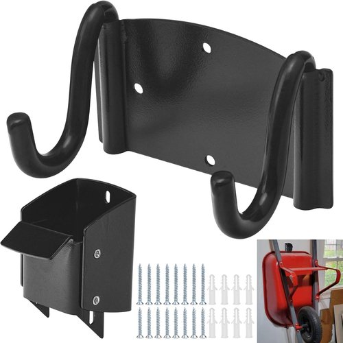 Huthbrother Wheelbarrow Storage Bracket - 90 lbs Capacity with Top Lift Latch | Maximize Garden Space
