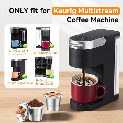 CAPMESSO Reusable K Cups - Stainless Steel Coffee Filters for Keurig | 2 Pack with Multistream Technology