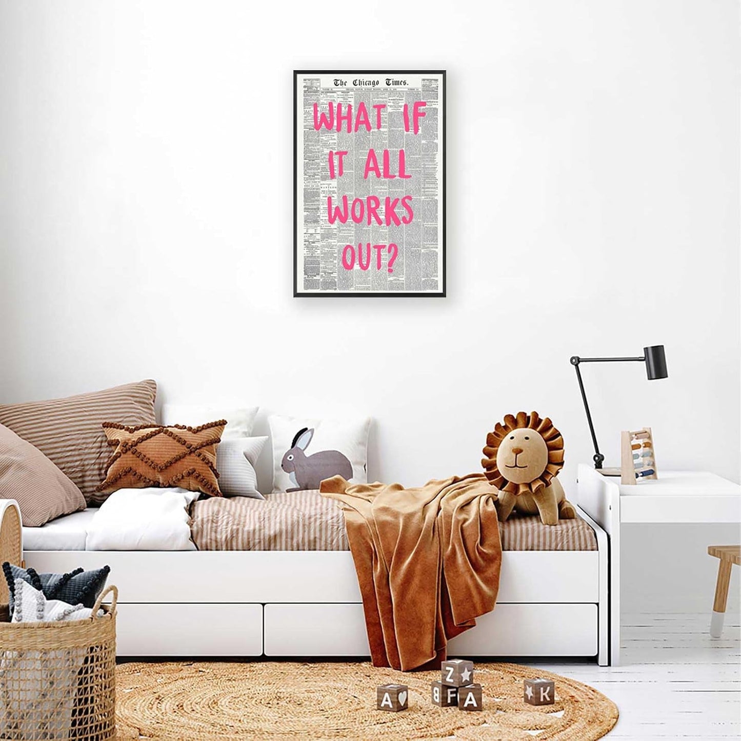 Skiennix Retro Newspaper Poster - Positive Affirming Quote Canvas Wall Art | 12x18in Framed Decor