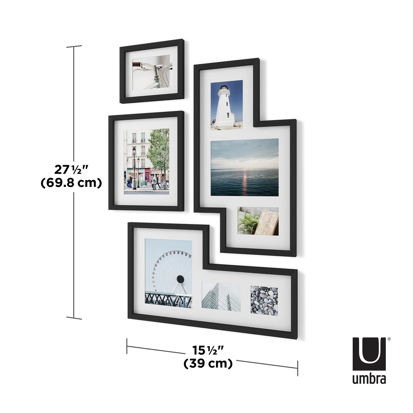 Umbra Mingle Gallery Collage Picture Frame Set, Black
