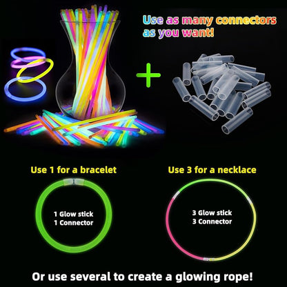200 Counts Glow Sticks Party Pack - 8" Neon Glow in the Dark Bracelets & Necklaces, Bulk Party Favors