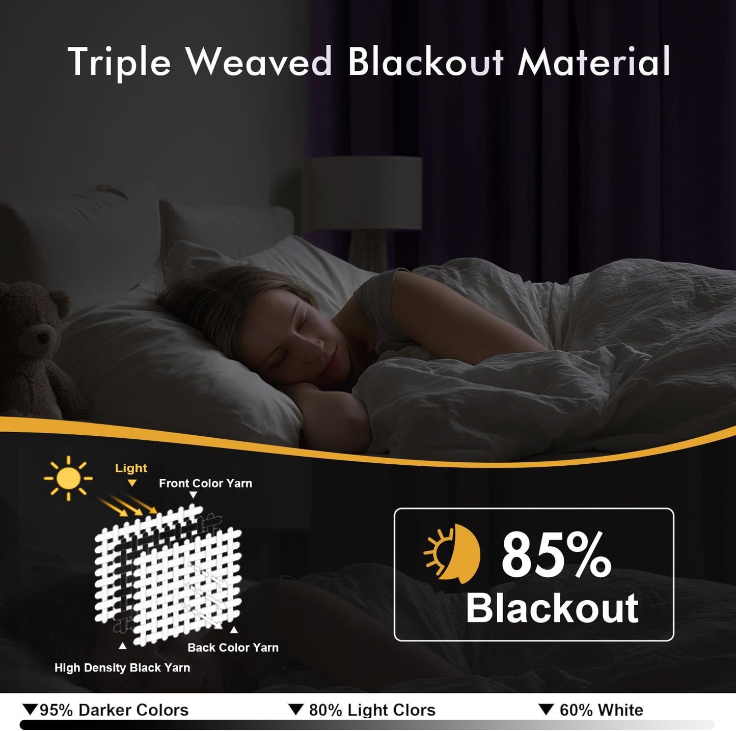 MIULEE Lilac Blackout Curtains - Thermal Insulated Room Darkening Drapes | 45-Inch Grommet Panels (2)