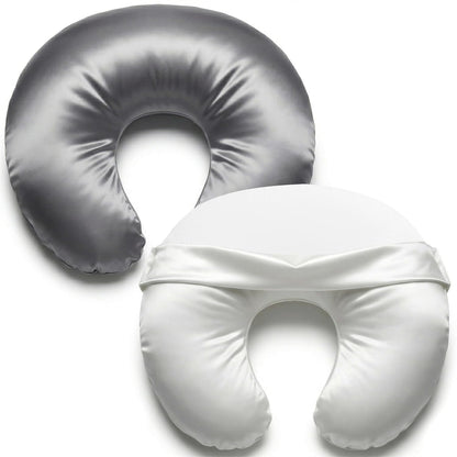 Pro Goleem Nursing Pillow Cover - Soft Silk Feel Feeding Slipcover | 2 Pack in Gray & White
