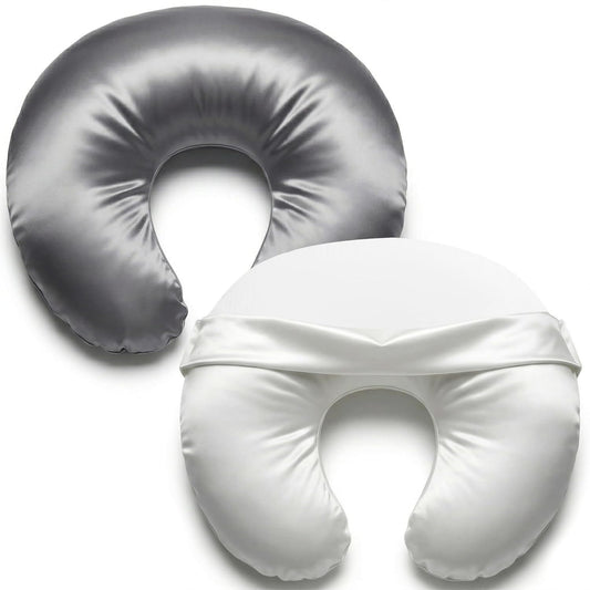 Pro Goleem Nursing Pillow Cover - Soft Silk Feel Feeding Slipcover | 2 Pack in Gray & White