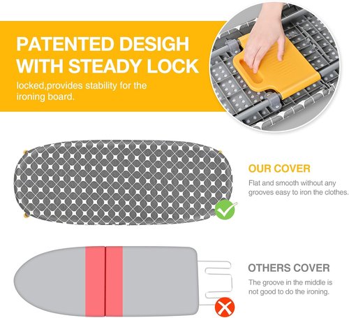 APEXCHASER Foldable Ironing Board - Portable Mini Iron Table with Heat Resistant Covers | Yellow