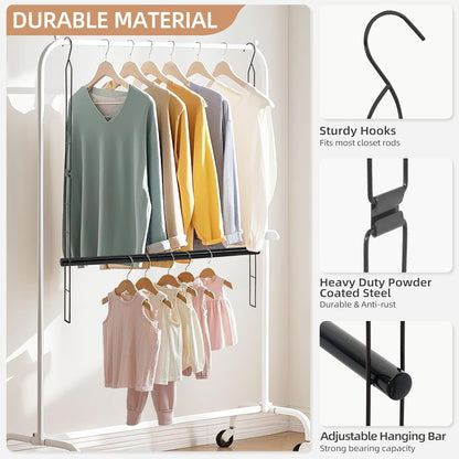 Storage Maniac Adjustable Closet Rod - Space-Saving Hanging Organizer, 2 Pack Black