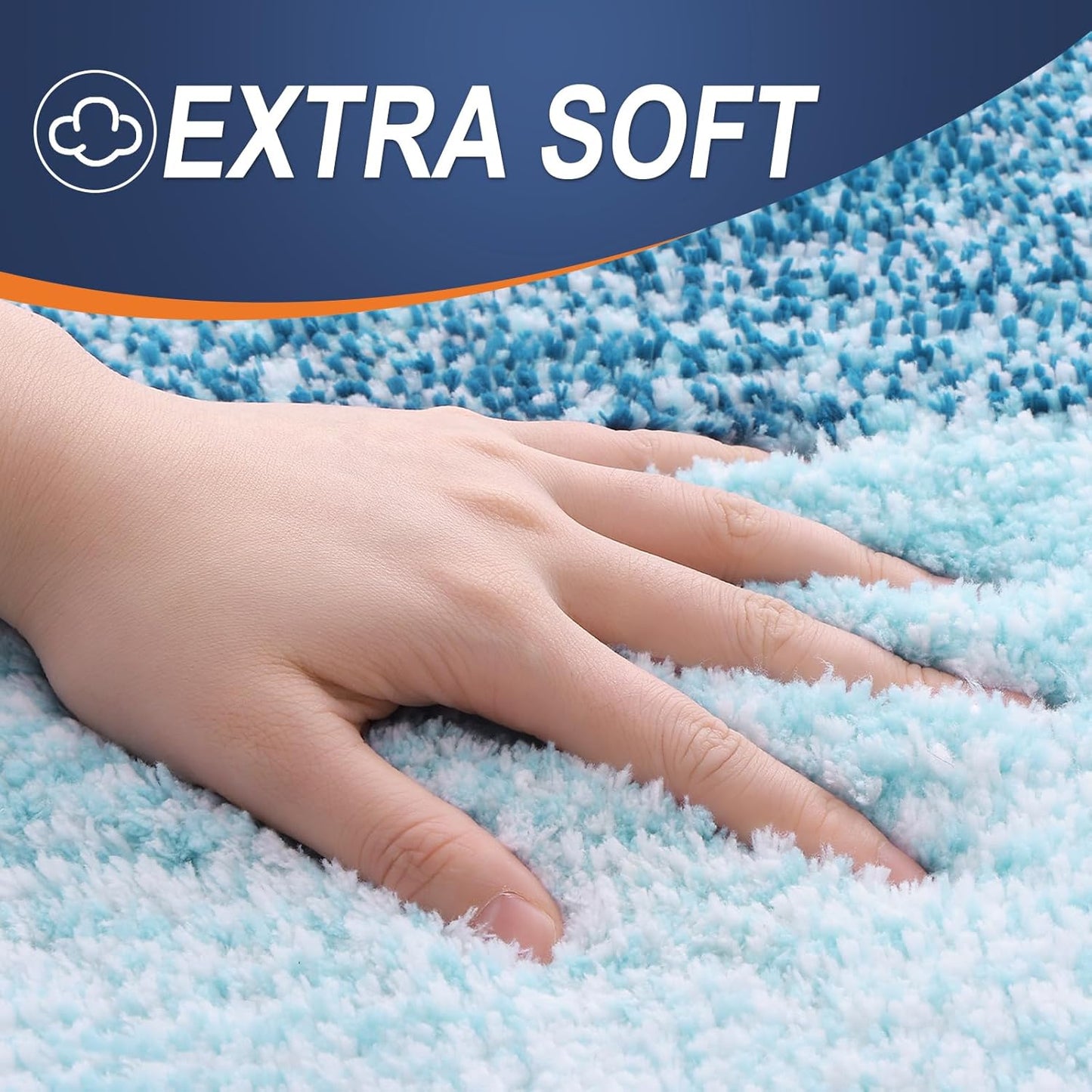 OLANLY Bathroom Runner Rug - Extra Soft Microfiber Mat | Quick Dry & Washable, 47x20, Peacock Blue