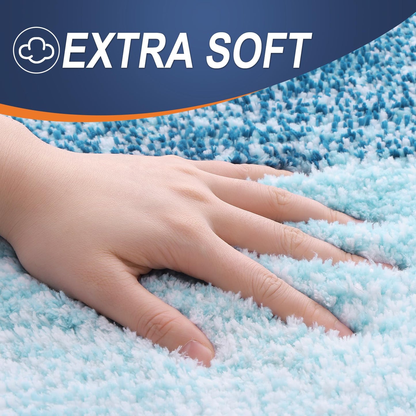 OLANLY Bathroom Runner Rugs Mat 44x24, Extra Soft Absorbent Microfiber Bath Rugs, Rubber Backing, Quick Dry, Washable Long Bath Mats for Bathroom, Tub and Shower, Home Decor Accessories, Peacock Blue