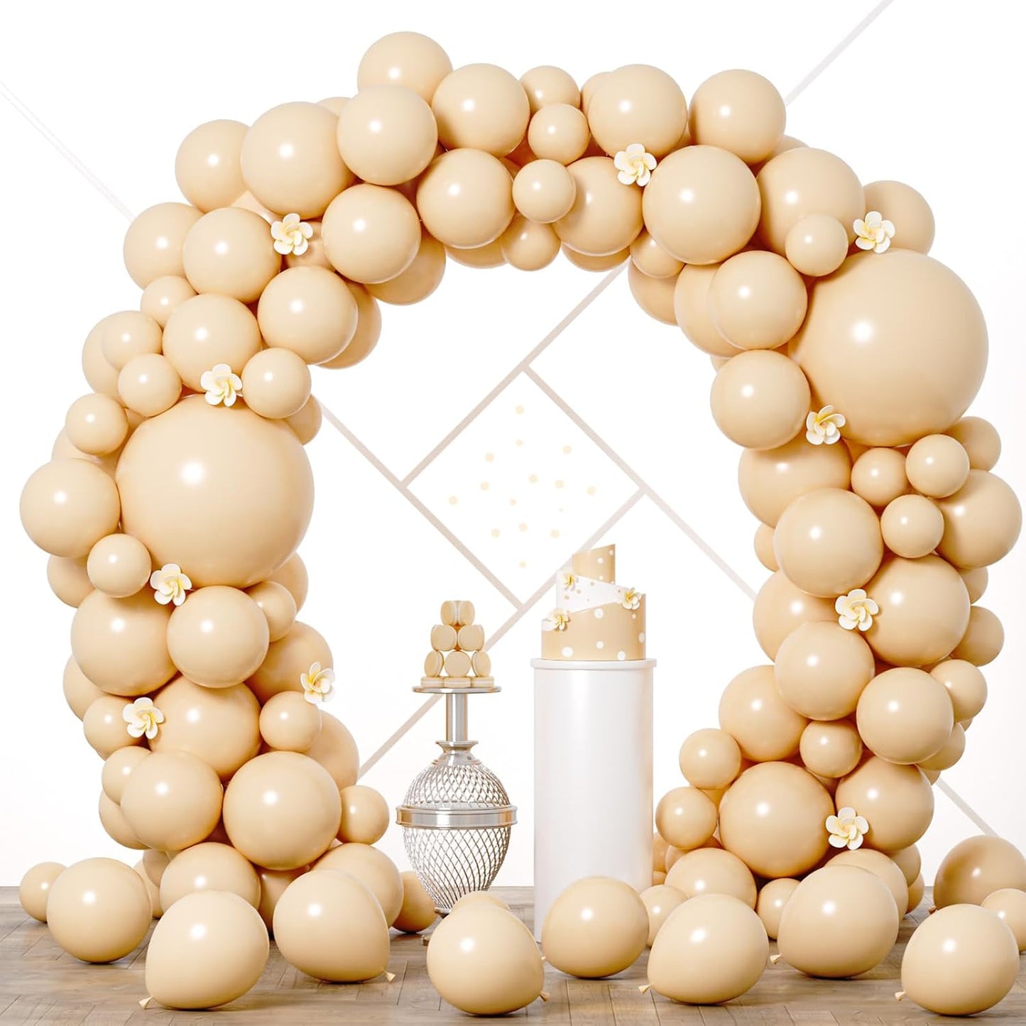 Voircoloria Blush Balloon Garland Kit - 90-Pack in 18/12/10/5 Inch Sizes for Weddings, Graduations & Parties