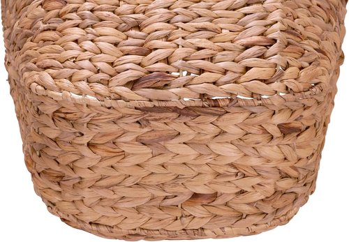 Household Essentials ML-4002 Tall Wicker Basket - Water Hyacinth with Handles | Natural Brown Finish