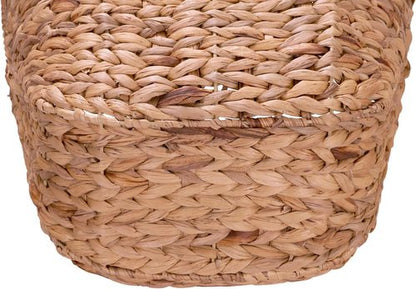 Household Essentials ML-4002 Tall Wicker Basket - Water Hyacinth with Handles | Natural Brown Finish