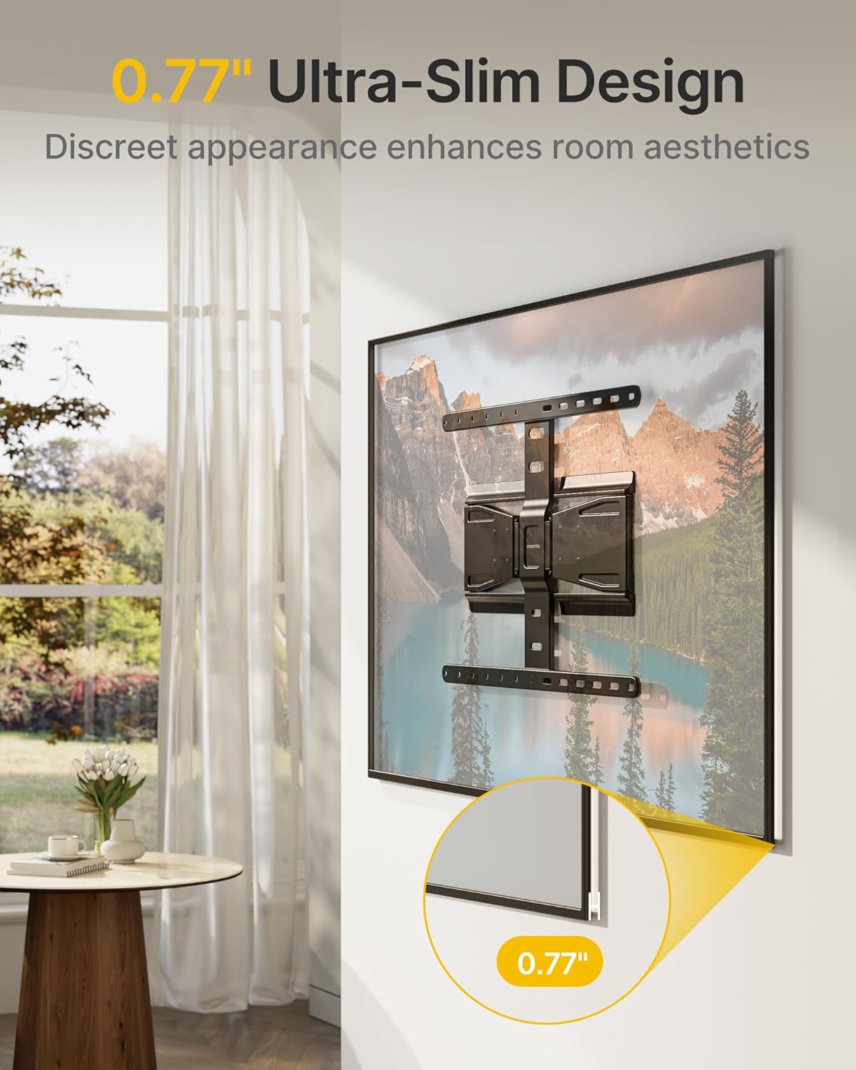 monTEK Ultra Slim TV Wall Mount - Full Motion Bracket for 43-90 Inch TVs | Swivel, Tilt, Leveling, Dual Arms