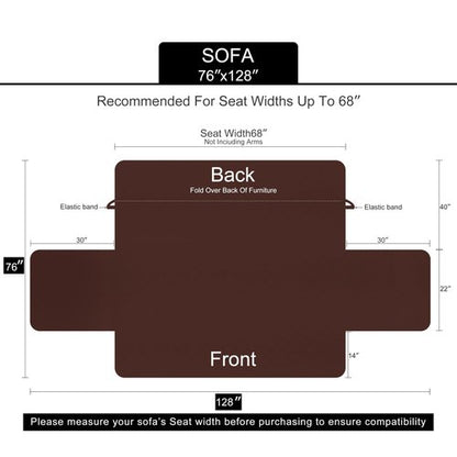 U-NICE HOME Reversible Sofa Cover Washable Couch Cover for Dogs Friendly with Elastic Straps Water Repellent Furniture Protector for 3 Cushion Couch (Sofa, Coffee/Beige)