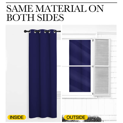 NICETOWN Navy Blue Blackout Curtains 48 inches Length for Laundry Room, 2 Panels, 42" Wide, Thermal Insulated Decoration Drapes for Short Window