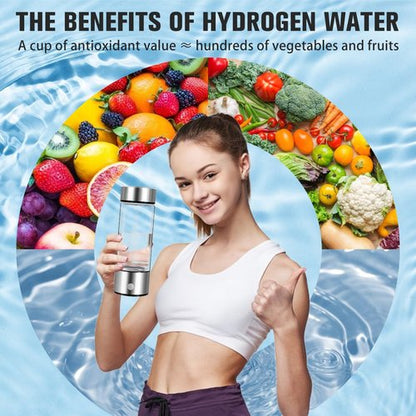 Alive Blue Hydrogen Water Bottle, Hydrogen Water Bottle Generator, Hydrowave Hydrogen Water Bottle, Portable Hydrogen Ionizer Water Bottle Machine, for Home, Office,Travel (2PCS)