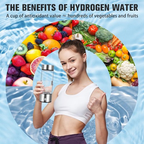 AliveBlue Hydrogen Water Bottle, Hydrogen Water Bottle Generator, Hydrowave Hydrogen Water Bottle, Portable Hydrogen Ionizer Water Bottle Machine, for Home, Office,Travel (1PCS)