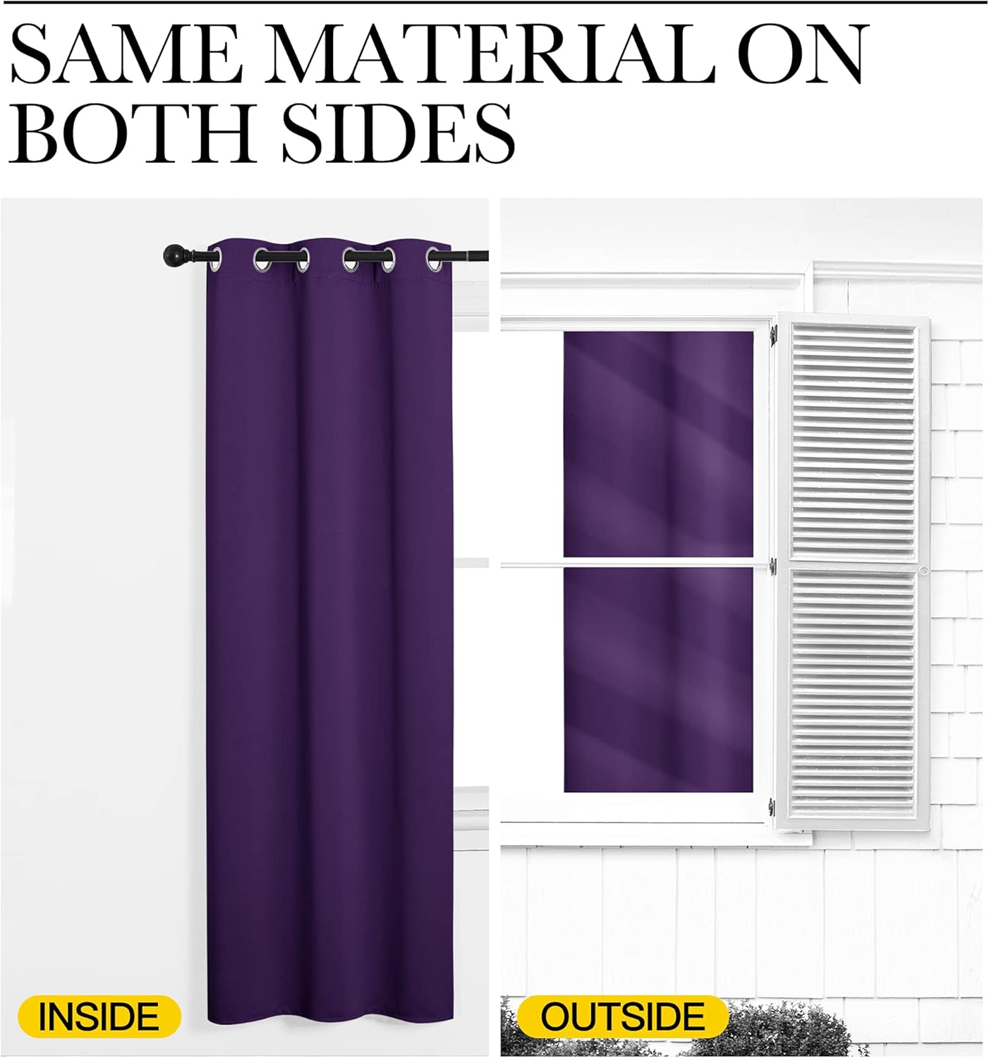 NICETOWN Blackout Curtains - Thermal Insulated Solid Ring Top Drapes for Bedroom | Set of 2, 42 x 68 Inch, Royal Purple