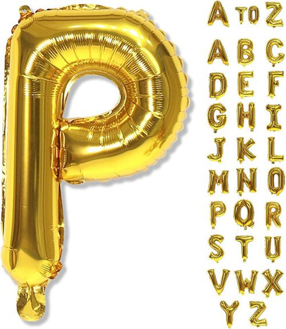 Giant P Gold Alphabet Balloon - 40 Inch Self-Inflating Mylar Foil Letter for Birthday & Graduation Decor