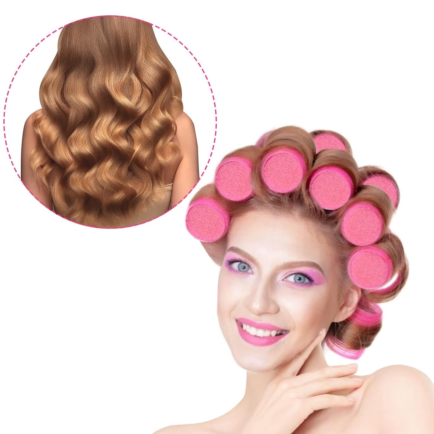 Uonlytech Hair Roller Set - 8pcs Self-Grip Foam Curlers for Women & Girls | Perfect for Bangs