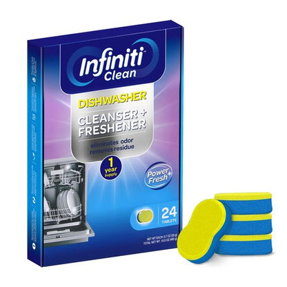 Dishwasher Cleaner and Deodorizer Tablets - Deep Clean Dishwasher Cleaner Tablets, Septic Safe, Natural Limescale Remover - Compatible with All Models (24 Pack)
